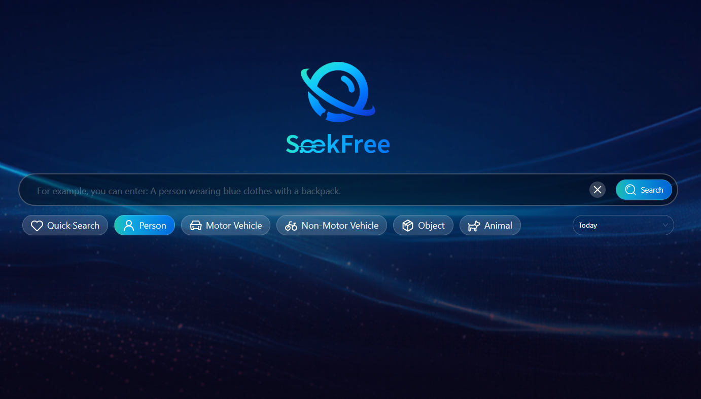 Interface SeekFree de recherche vidéo intelligente par mots-clés pour système de vidéoprotection Uniview